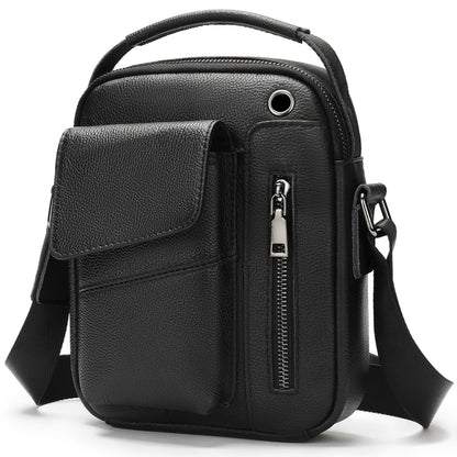 Men's High-capacity Crossbody Bag, Genuine Leather Bag