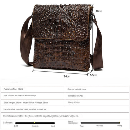 Men's Crossbody Bag Senior Leisure Bag Top-grain Cowhide Shoulder Bag