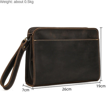 Men's Handbag Top-grain Cowhide Leather High-capacity Business Wallet