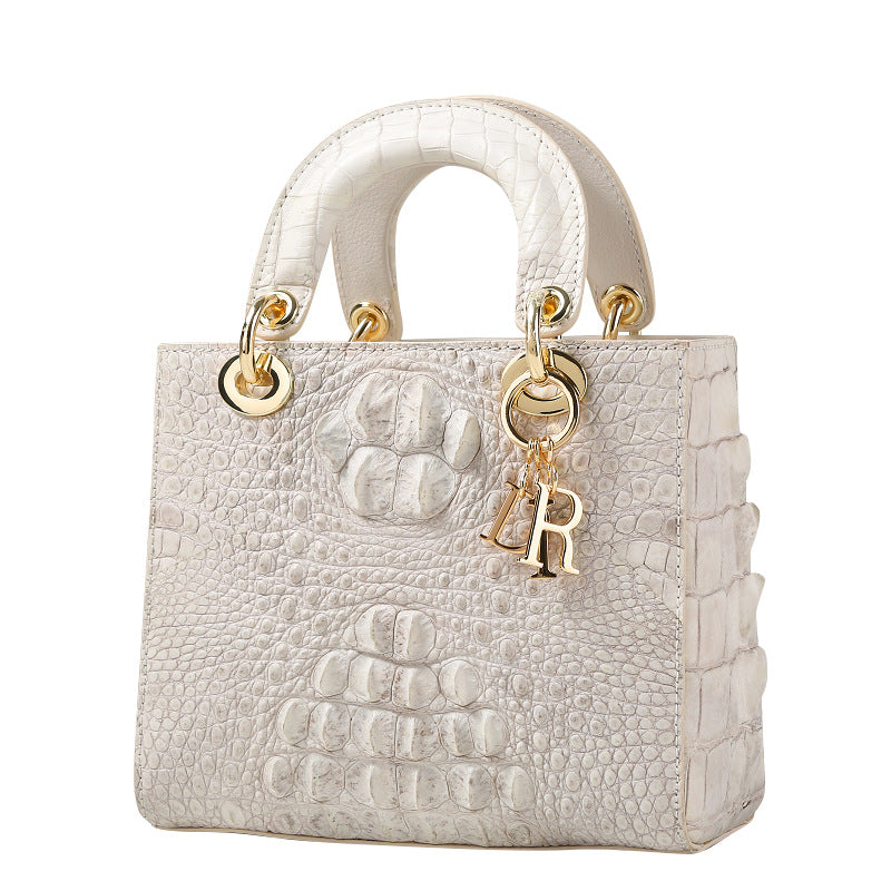 New Himalayan White Crocodile Handbag Women's Shoulder Crossbody Bag