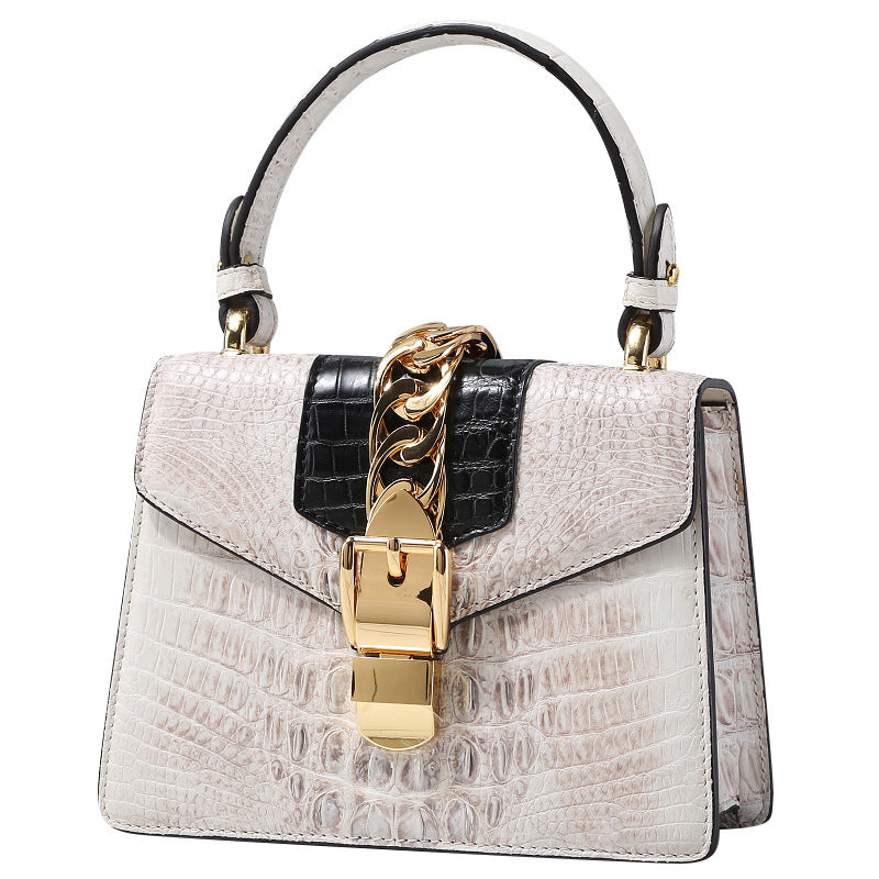 Himalayan White Crocodile Leather Handbag Ladies Shoulder Bag Women's Handbag