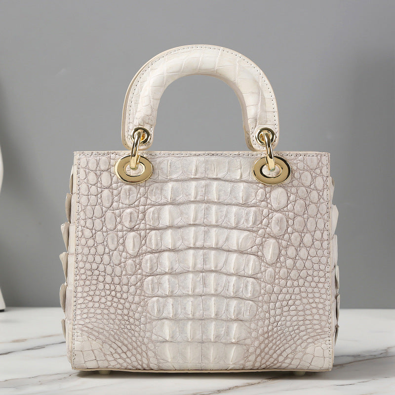 New Himalayan White Crocodile Handbag Women's Shoulder Crossbody Bag