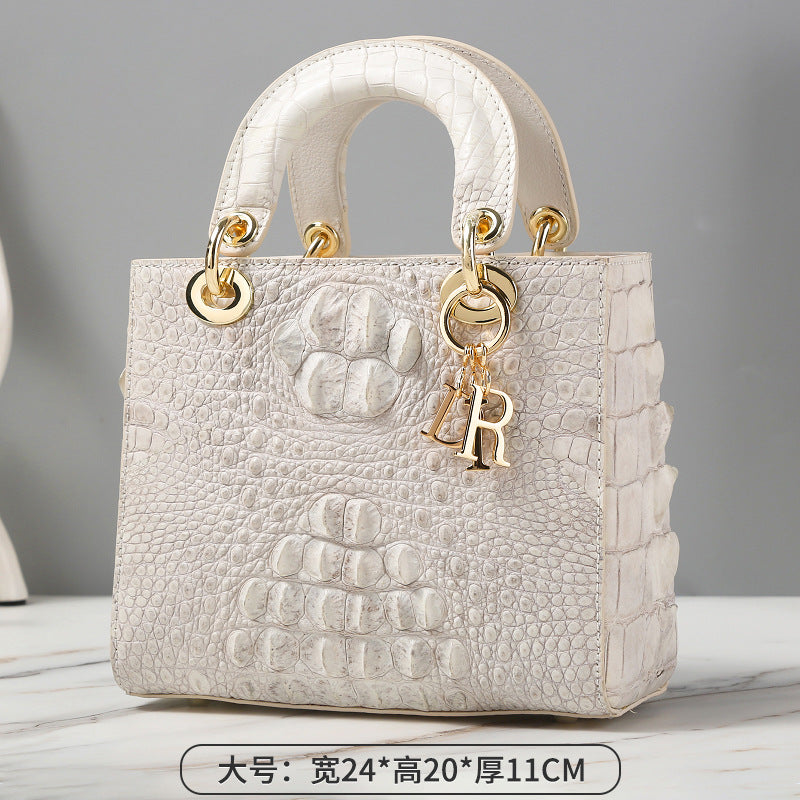 New Himalayan White Crocodile Handbag Women's Shoulder Crossbody Bag