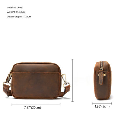 Men's Single-shoulder Crossbody Bag Genuine Leather Large Capacity Handbag