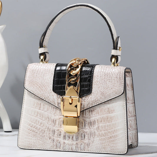 Himalayan White Crocodile Leather Handbag Ladies Shoulder Bag Women's Handbag