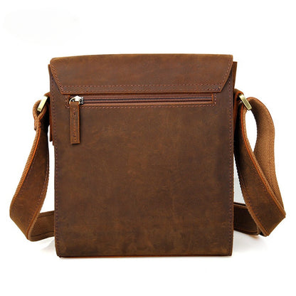 Retro Cowhide Large Capacity Crossbody Bag for Men's Shoulder Bag, Crazy Horse Leather Men's Bag