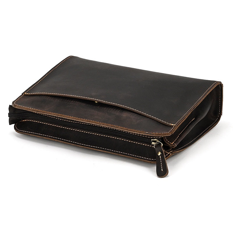 Men's Handbag Top-grain Cowhide Leather High-capacity Business Wallet