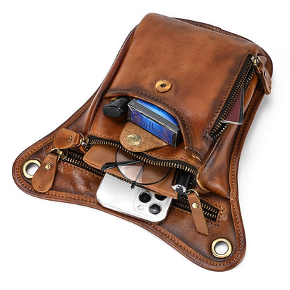 Men's Purse Full-grain Cowhide Layer Phone Bag