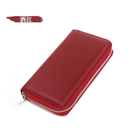 Full-grain Cowhide Leather Card Bag Multi-card Business Card Bag Long Wallet