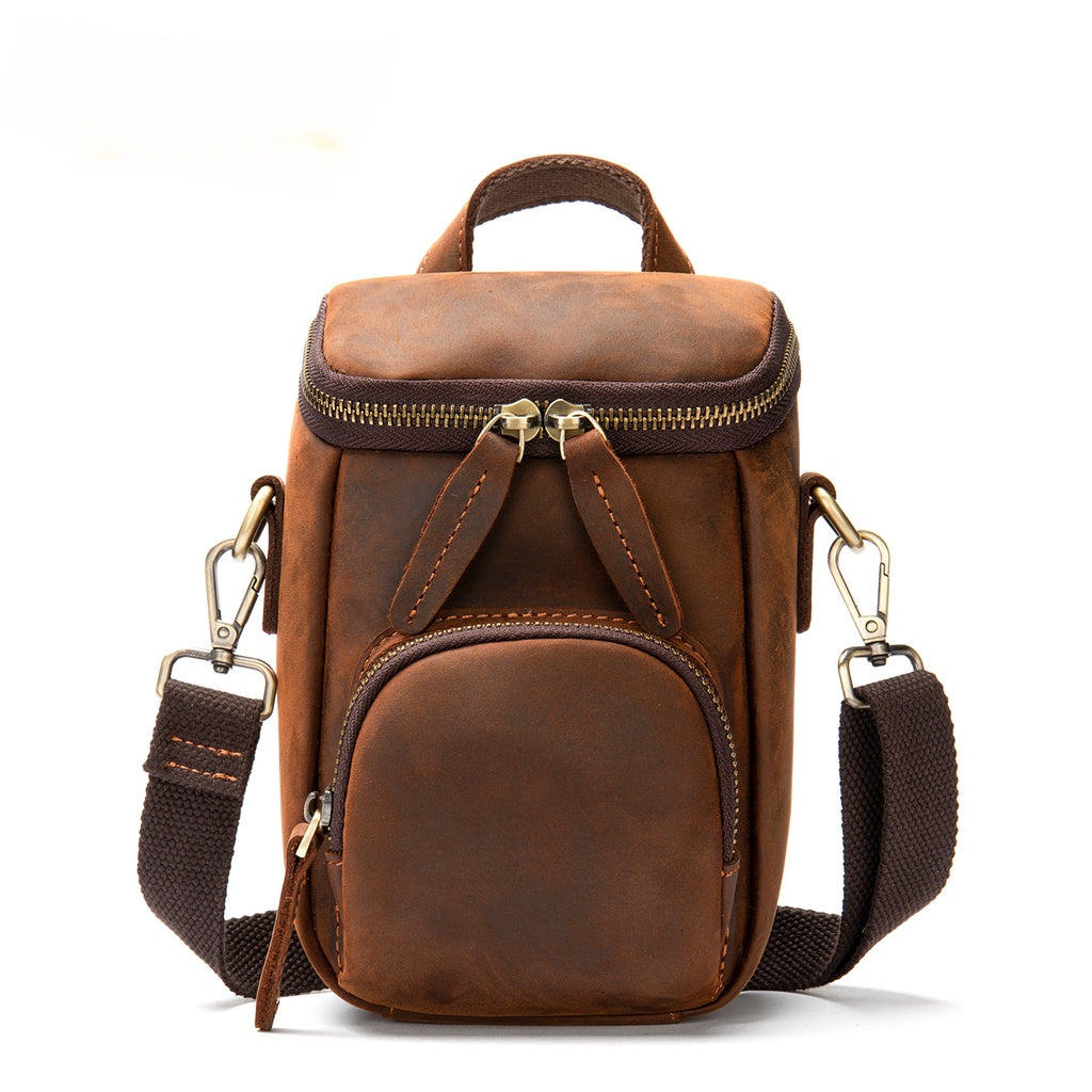 Men's Top-grain Leather Shoulder Bag Large Capacity Crossbody Bag