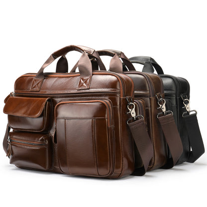 Men's Briefcase, Full-grain Cowhide High-capacity Computer Bag, Shoulder Bag