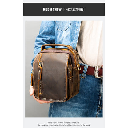 Top-grain Leather Men's Bag Leather Messenger Bag Shoulder Bag