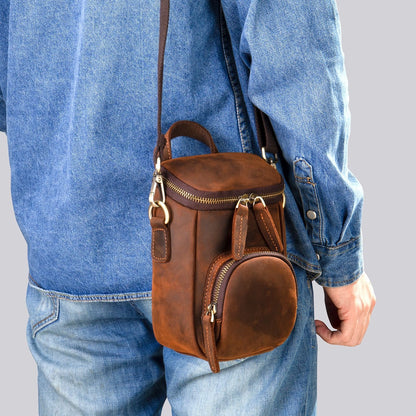 Men's Top-grain Leather Shoulder Bag Large Capacity Crossbody Bag