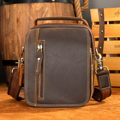 Top-grain Leather Men's Bag Leather Messenger Bag Shoulder Bag