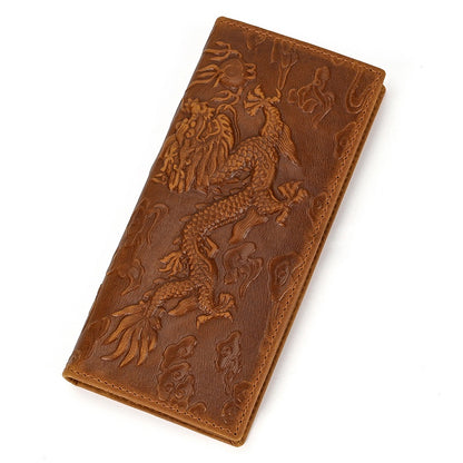 High-grade Two-fold Long Wallet, Cowhide Multi-card Slot Business Wallet