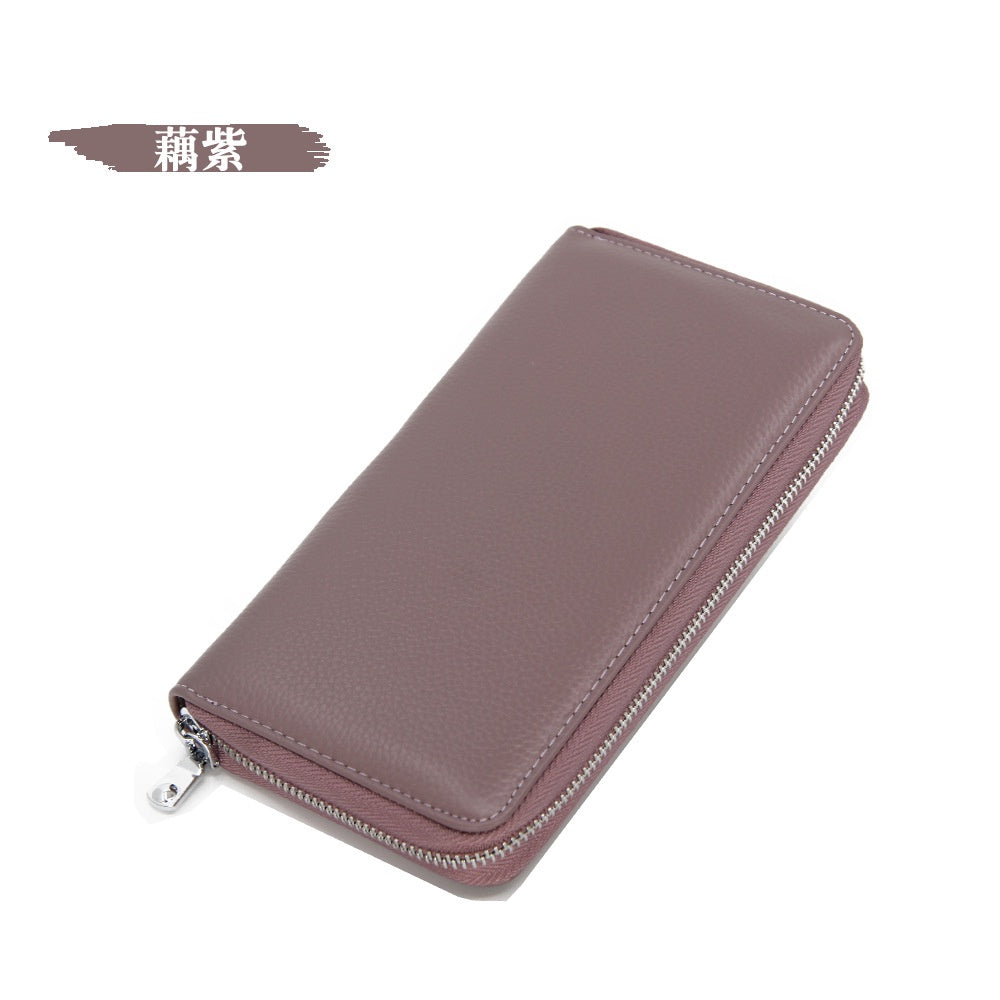 Full-grain Cowhide Leather Card Bag Multi-card Business Card Bag Long Wallet