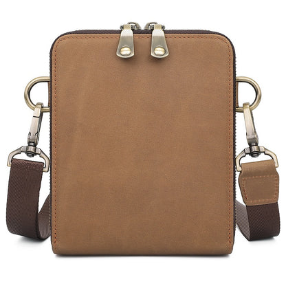 Men's Crossbody Bag, Full-grain Cowhide Small Bag, Single Shoulder Bag