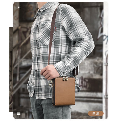 Men's Crossbody Bag, Full-grain Cowhide Small Bag, Single Shoulder Bag