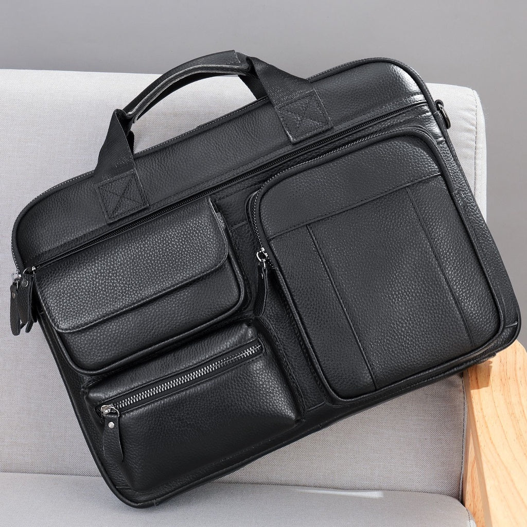 Men's Briefcase, Full-grain Cowhide High-capacity Computer Bag, Shoulder Bag