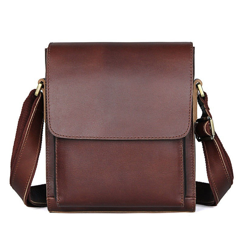 Retro Cowhide Large Capacity Crossbody Bag for Men's Shoulder Bag, Crazy Horse Leather Men's Bag