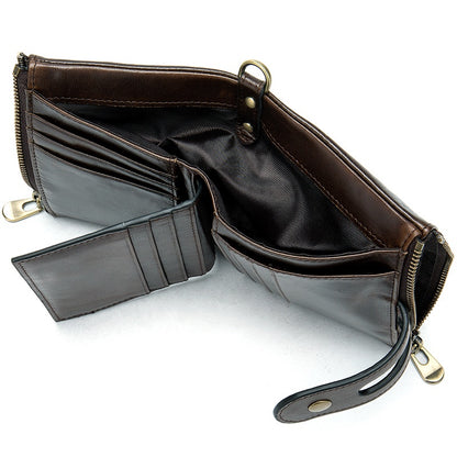 Men's Genuine Leather Zipper Wallet Coin Purse